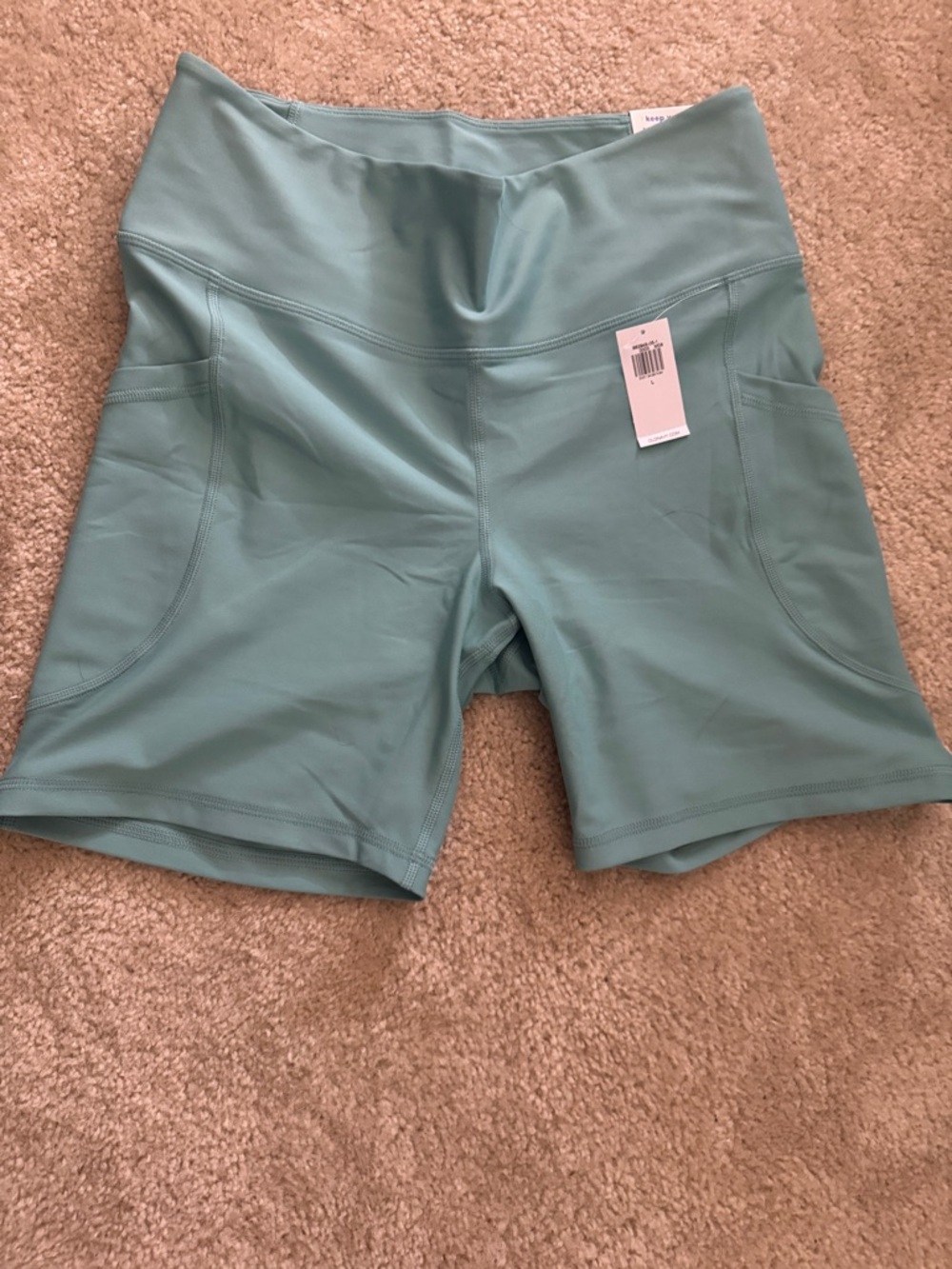 Old Navy High-Rise Bike Shorts in Aqua Green